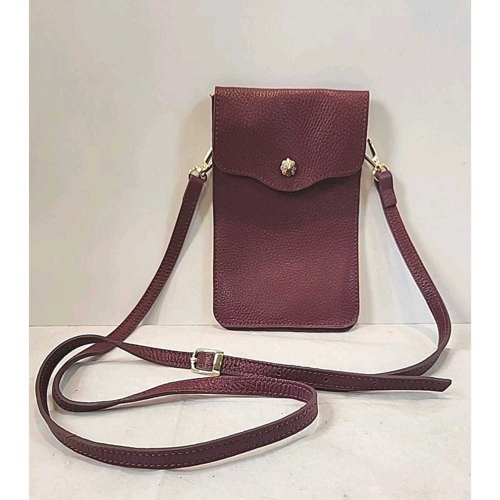 Isadora Italian Leather Burgundy Crossbody Mini Bag